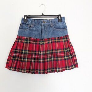 Design Lab, Jean and plaid Skirt - size Small